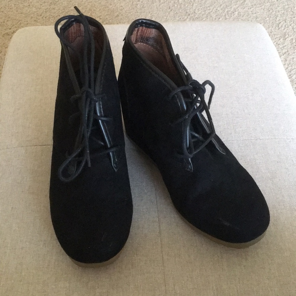 Black suede booties